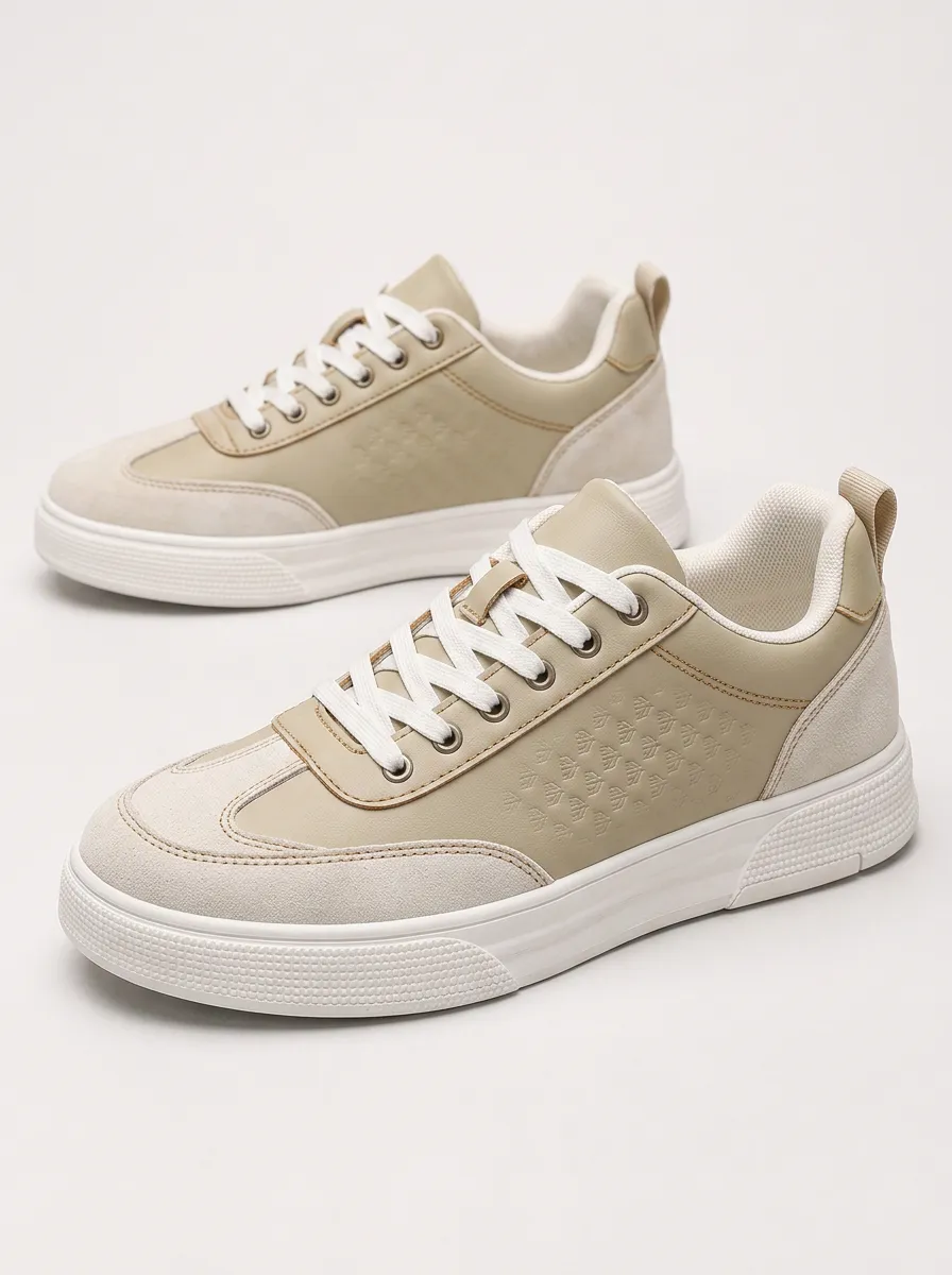 Men's Clean Casual Geometric Embossed Patterned Creative Skate Shoes