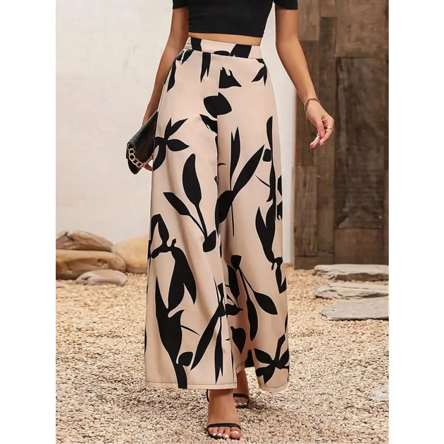 Modern Printed Wide Leg Pants