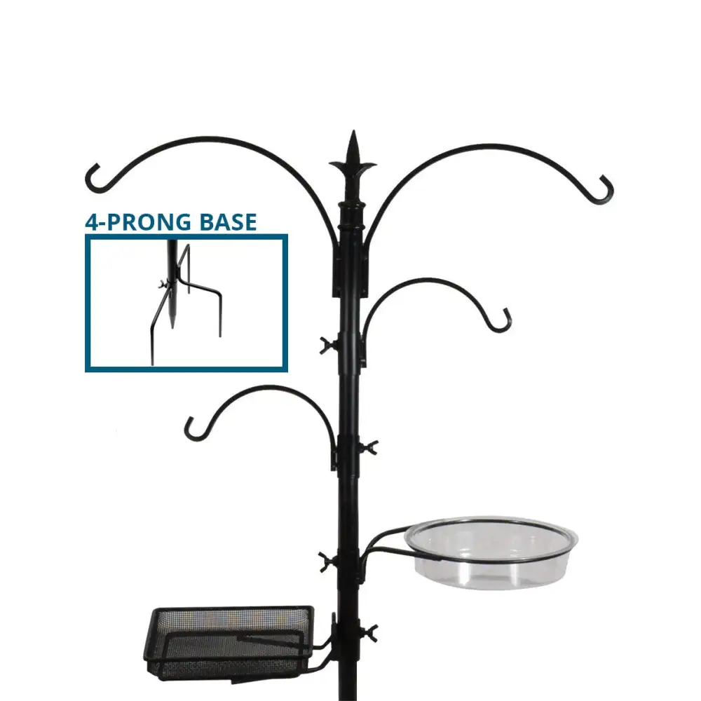 4-Prong Bird Feeding & Bathing Stand
