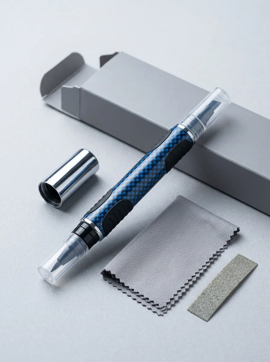 Blue Chrome Repair Pen with Carbon Fiber Pattern