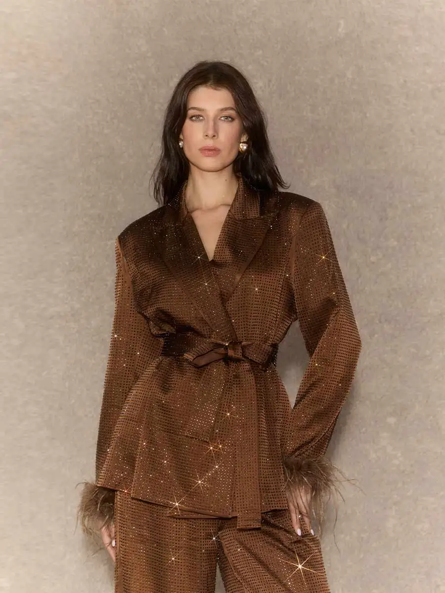 Karolina Diamond Blazer Two Piece Set