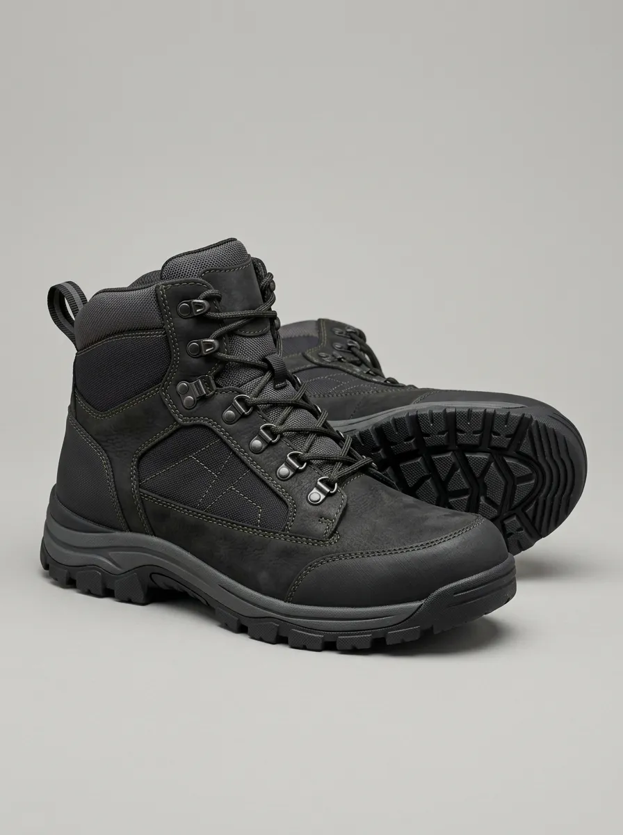 Unisex Casual Outdoor Tactical Leather Print Work Boots