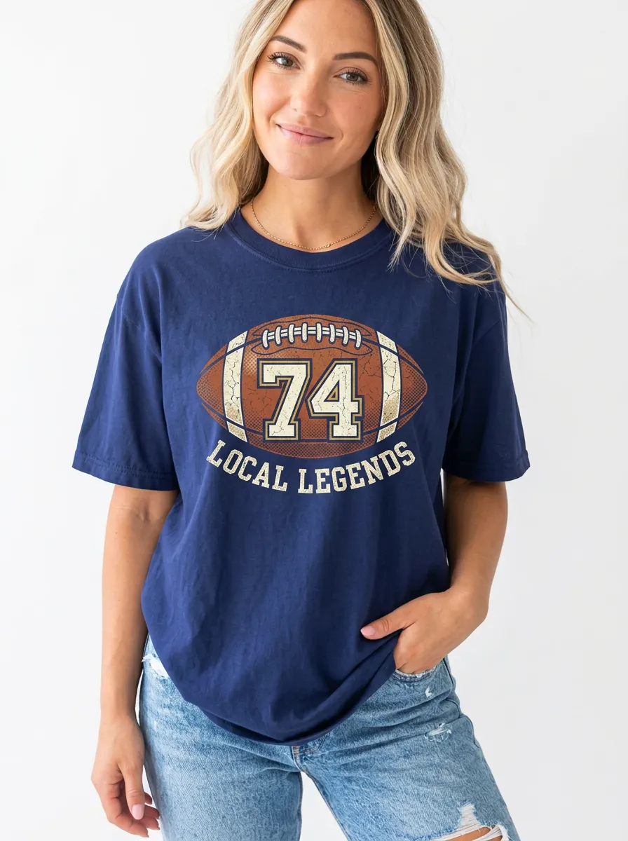 Gridiron Ball Distressed Crewneck T-Shirt