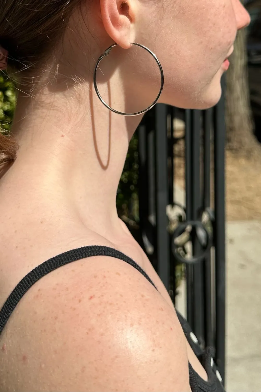 Large Silver Stainless Hoop Earrings