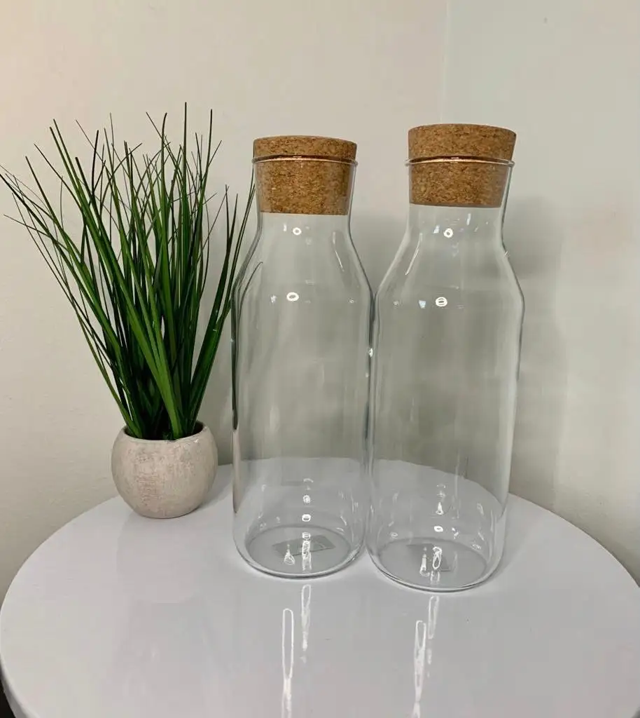 Cork Lid Glass Carafe