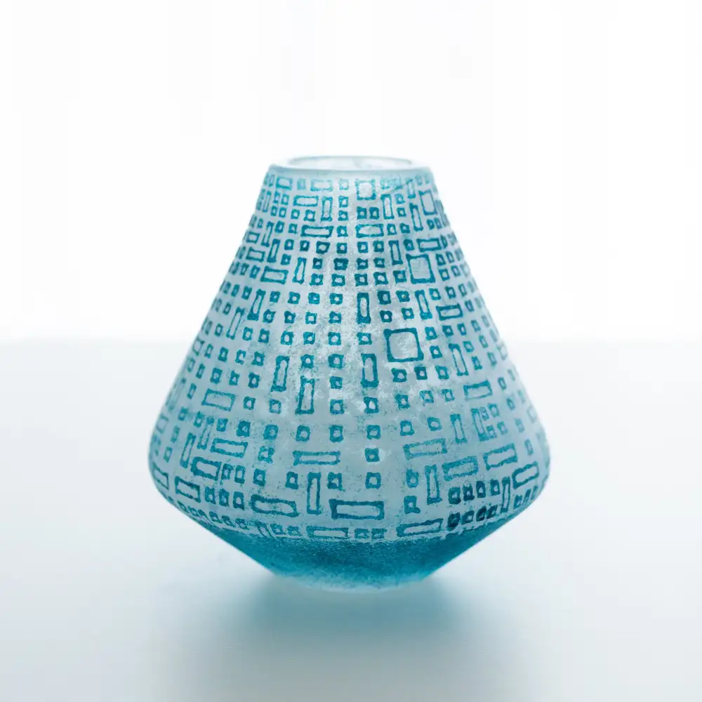 Wide Glass Flower Vase