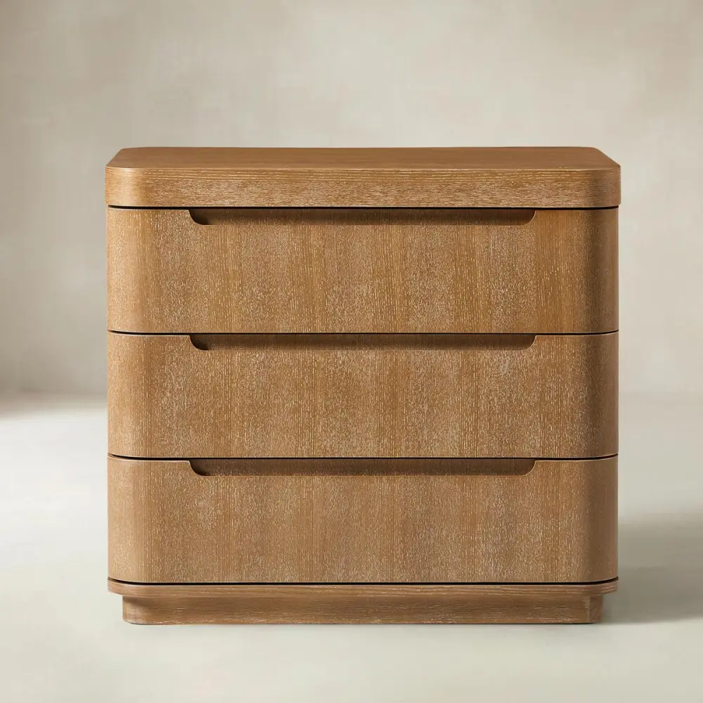 Modern Rubber Wood Nightstand