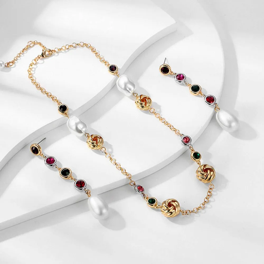 Layered Textured Inlaid Necklace