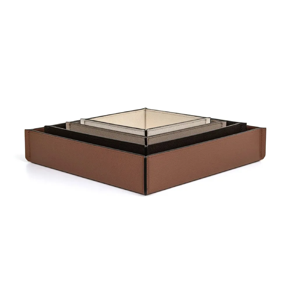 Square Leather Valet Tray