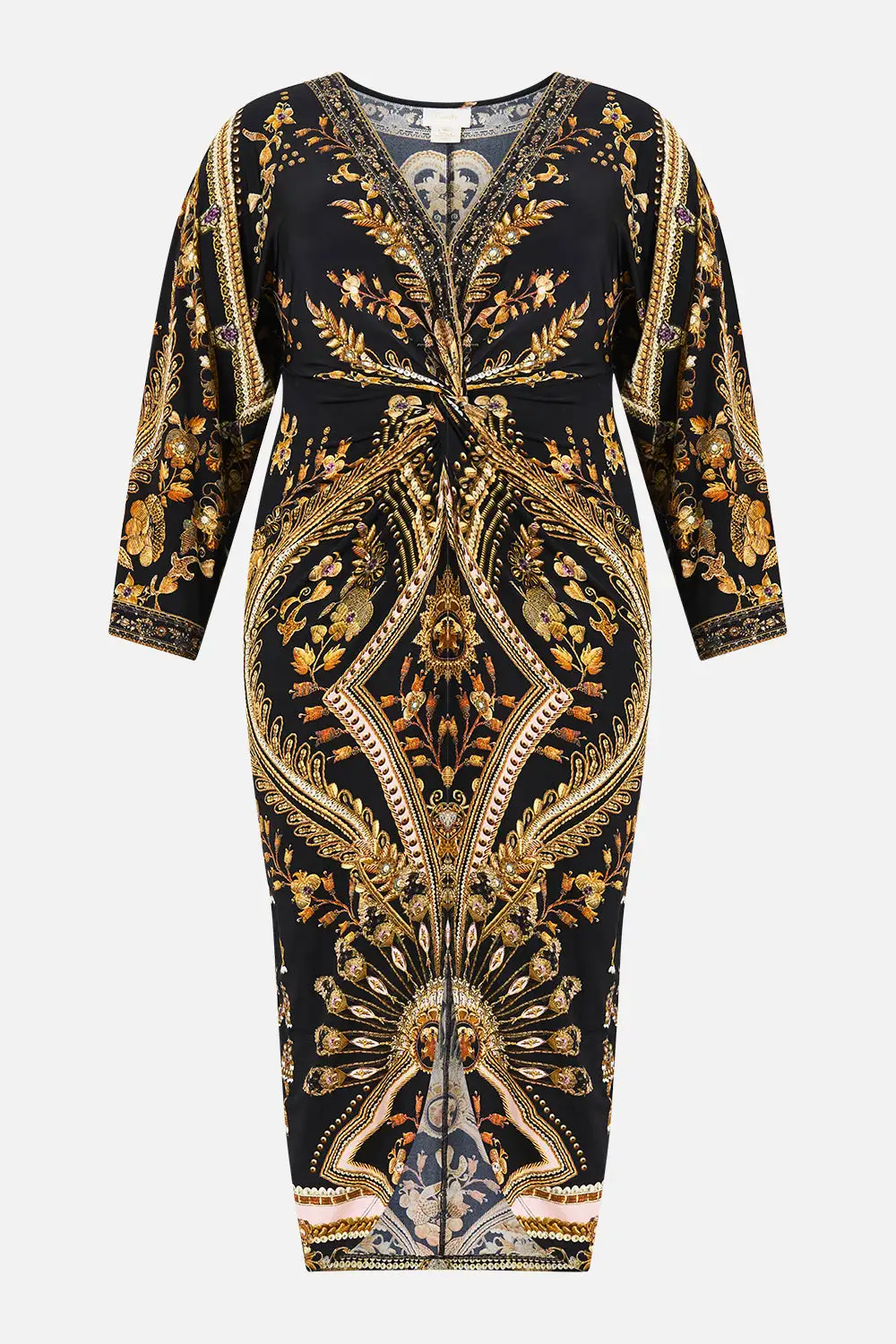 Long Split Front Twist Dress