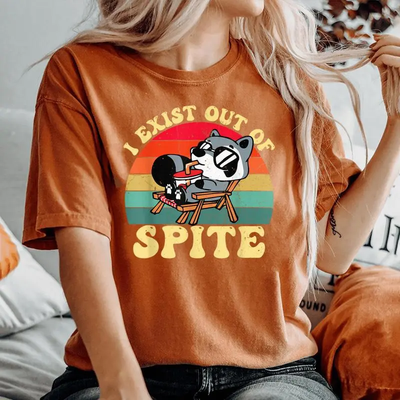 I Exist Out Of Spite Raccoon For Women Women's Oversized Comfort T-Shirt