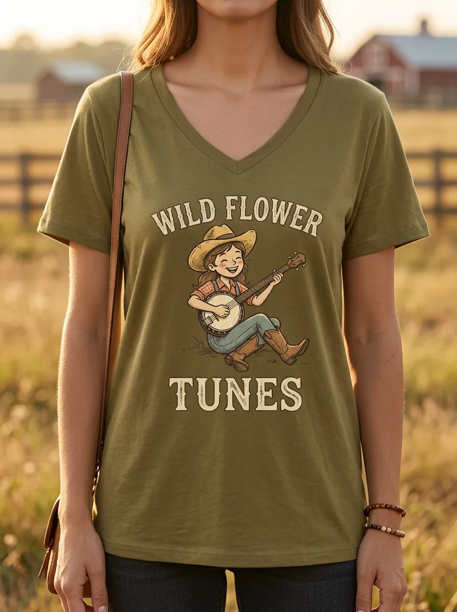 Rustic Banjo Country Music Graphic T-Shirt