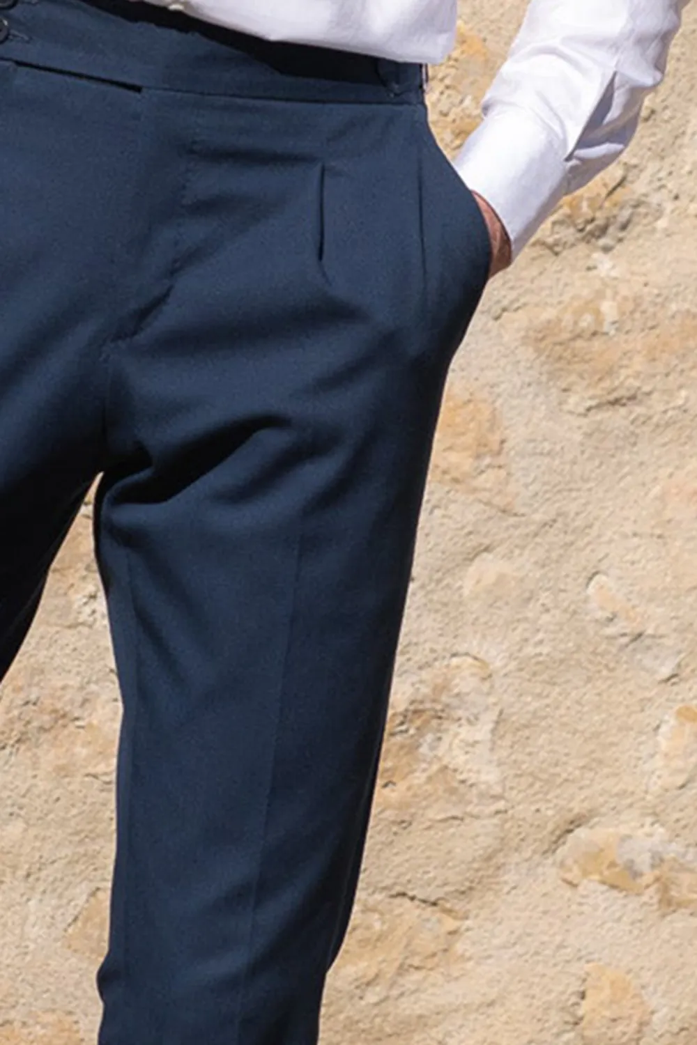 Blue Cotton Trousers Men'S Fashion