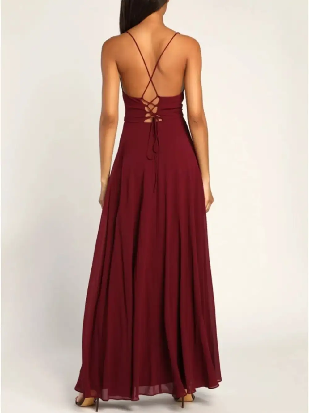 Relaxed Slit Cowl Neck Maxi Dress