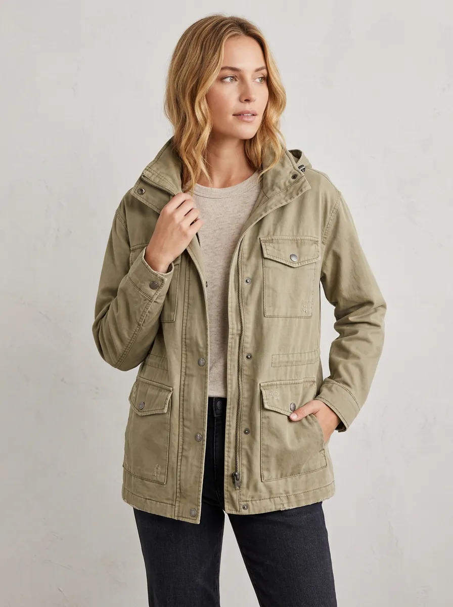 Hooded Utility Field Women's Casual Jacket