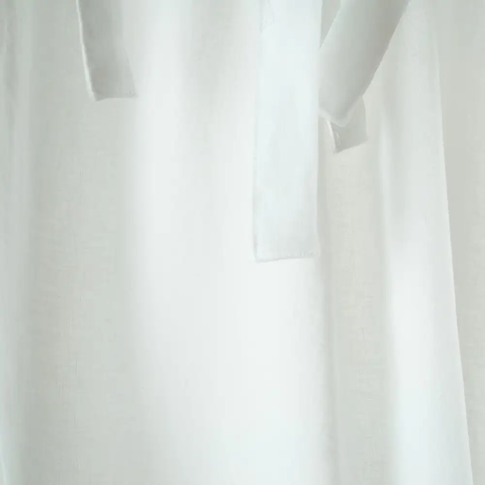 Top Tie Linen Curtain Panel