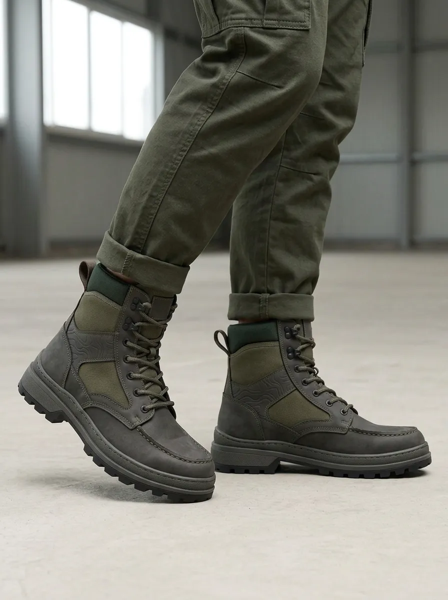 Unisex Outdoor Tactical Topographic Print Work Boots