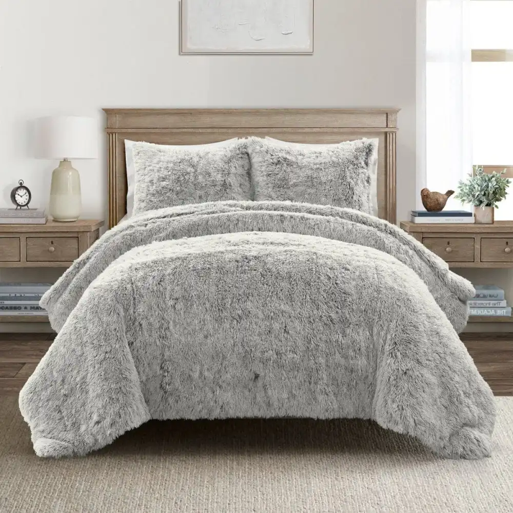 Faux Fur Comforter Bedding Set