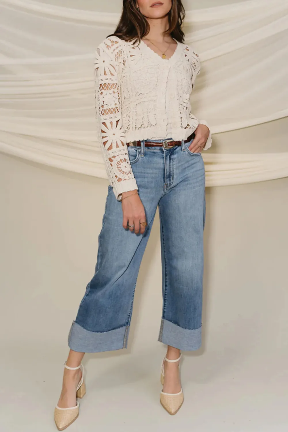 Wide Crop Leg Jeans