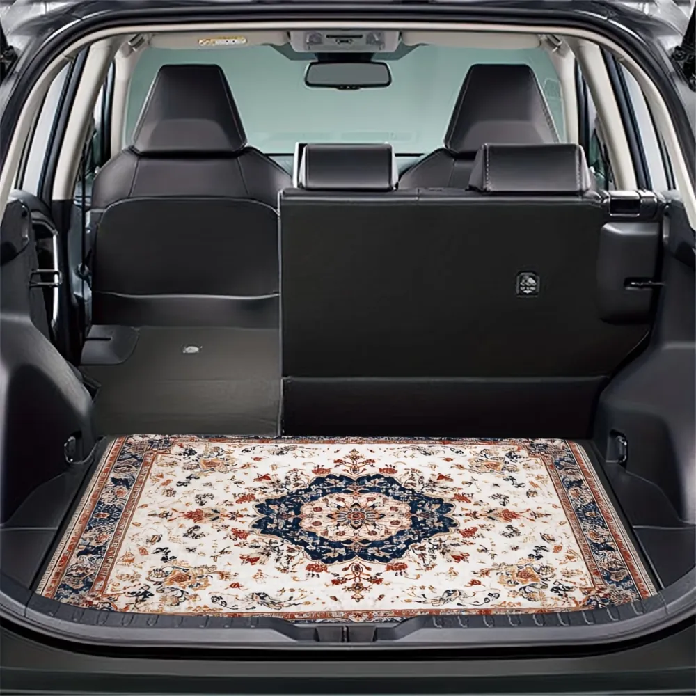 Vintage Floral Car Trunk Mat