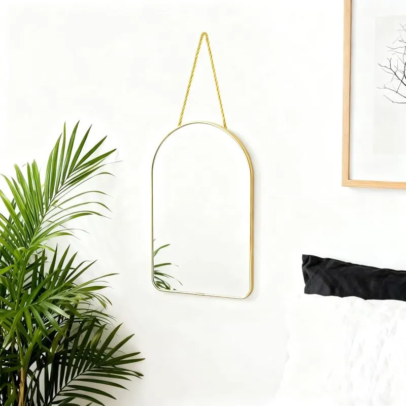 Gold Arch Hanging Wall Mirror