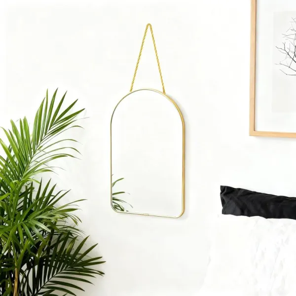 Gold Arch Hanging Wall Mirror