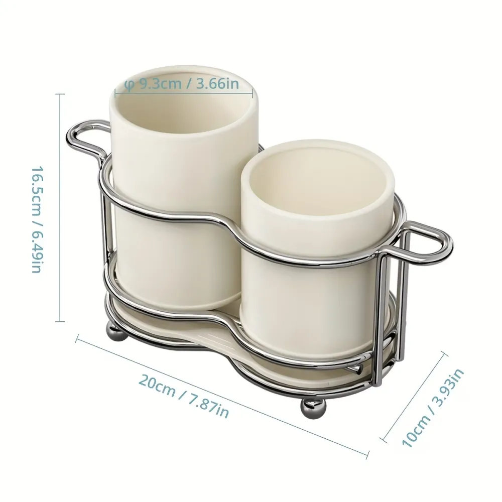 Dual Compartment Utensil Holder
