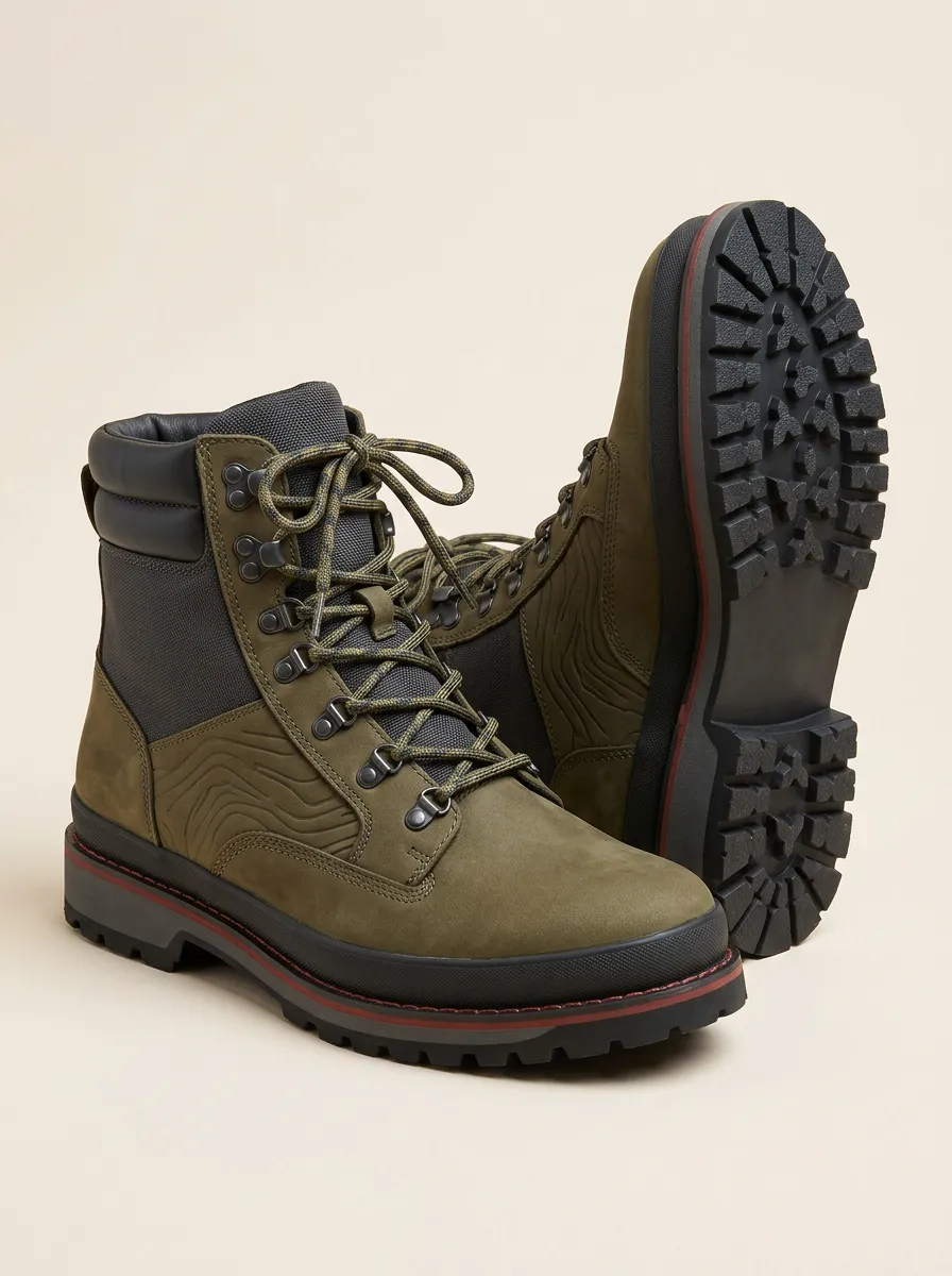 Unisex Outdoor Adventure Textured Print Work Boots