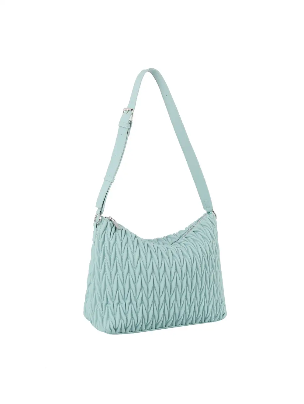 Everyday Detail Quilted Pocketed Faux Leather Hobo Shoulder Bag