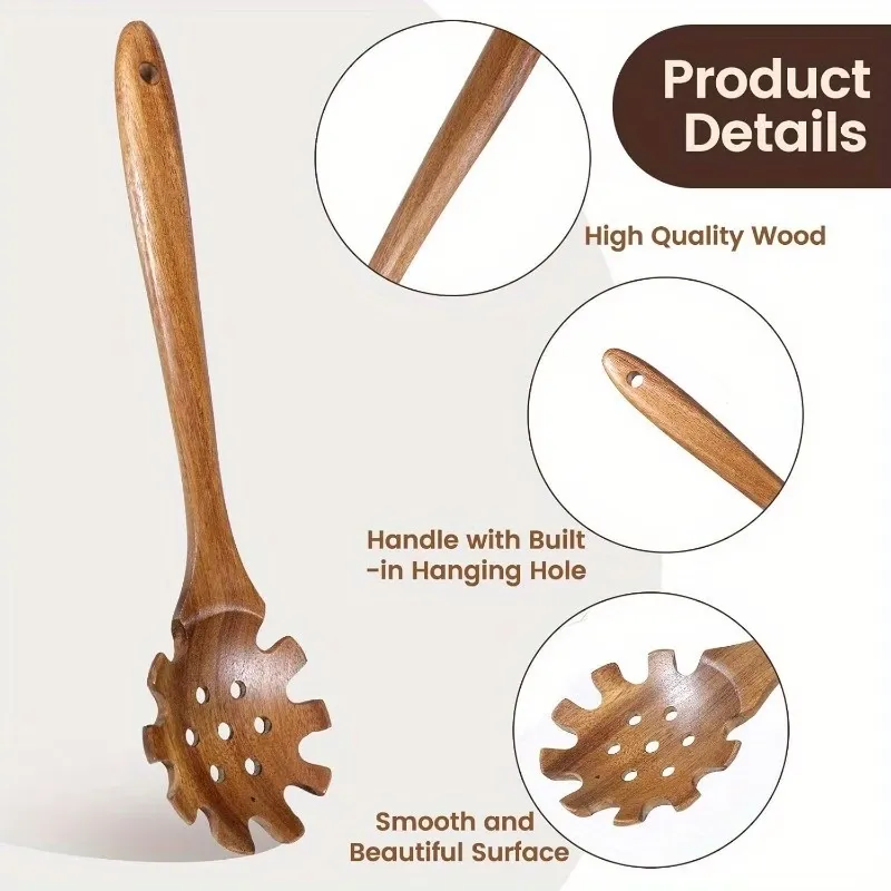 Wooden Multi-Use Slotted Spoon