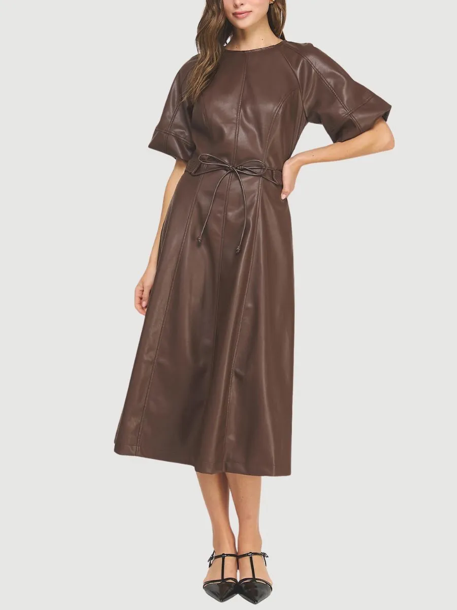 Faux-Leather Maxi Dress