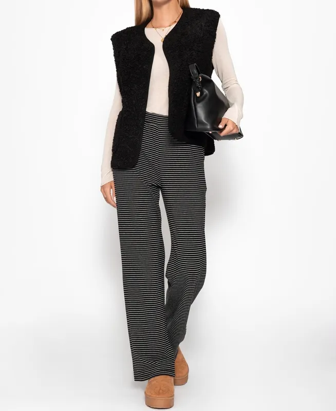 Black Striped Everyday Pants