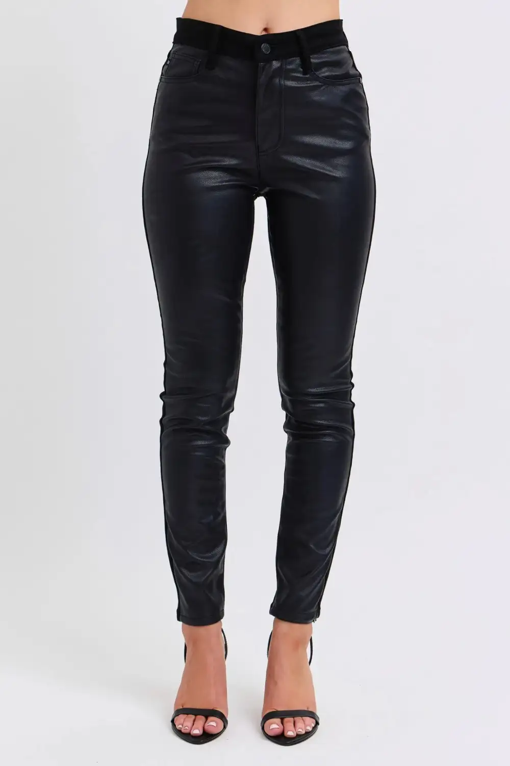 Plus Size HW Faux Leather Skinny Pants