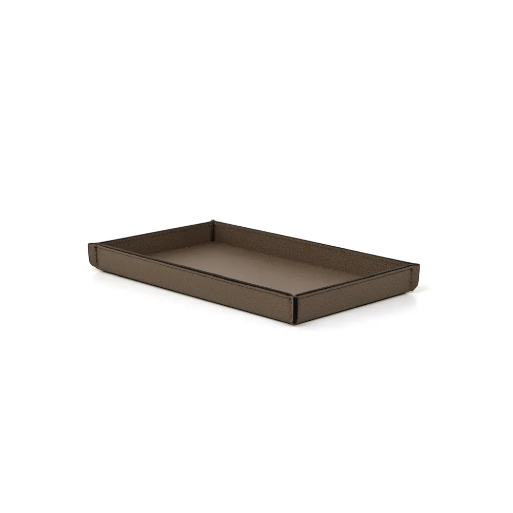 Rectangular Calfskin Leather Tray