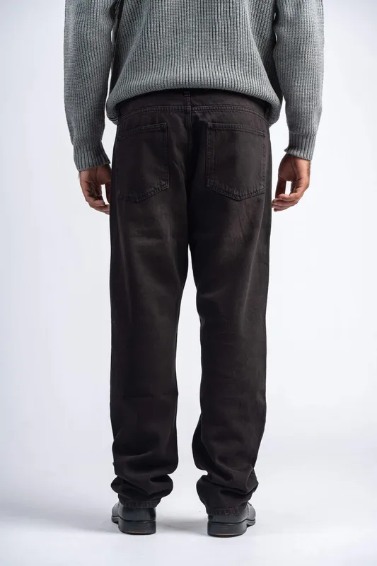 Rust Brown Straight Leg Denim Pants