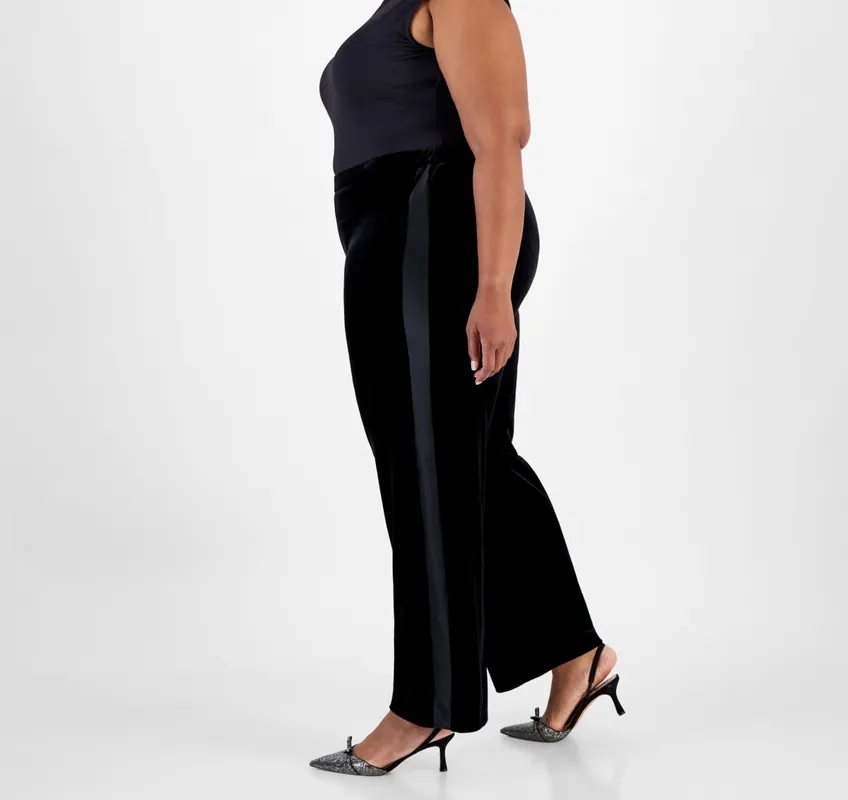 Velvet Satin Pull On Pants