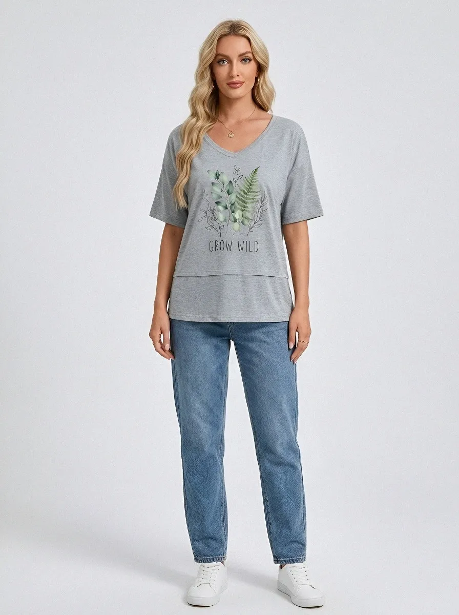 Women's USA Patriotic Eagle America 250 Printed V-neck T-shirt