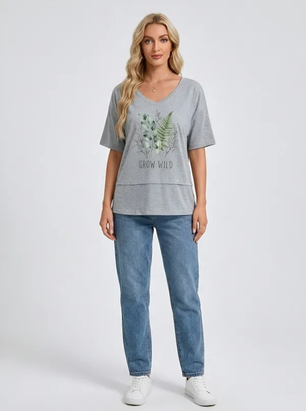 Women's USA Patriotic Eagle America 250 Printed V-neck T-shirt