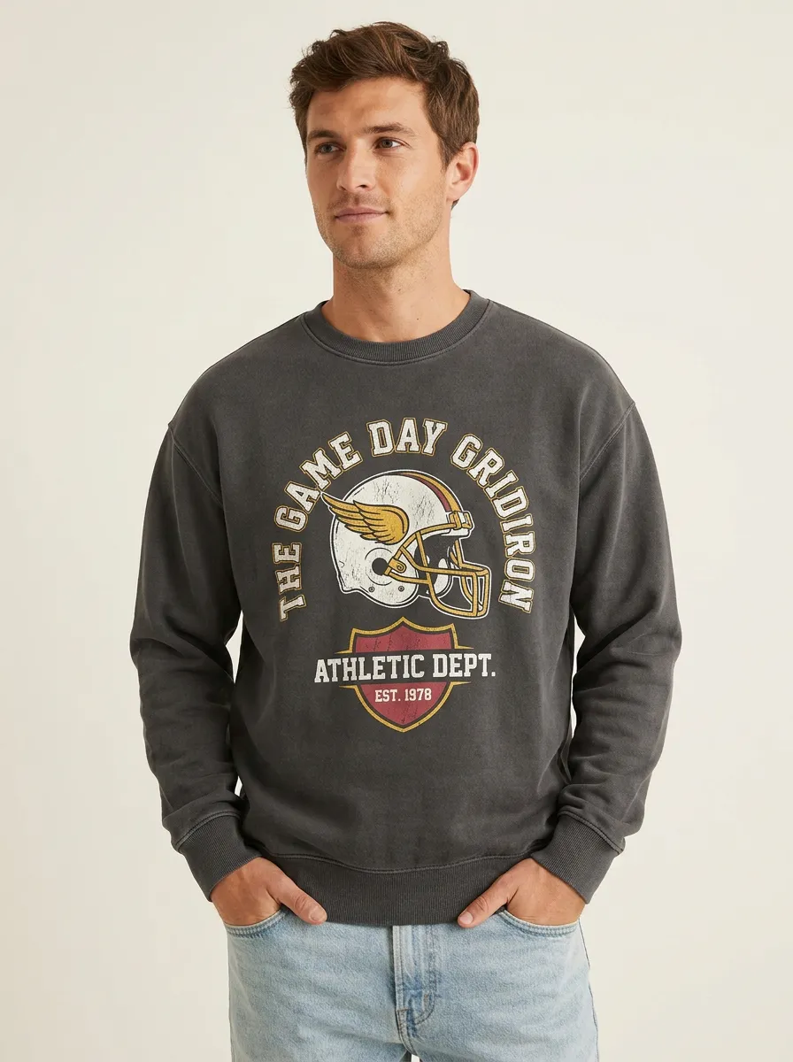 Men's Football Lover Gridiron Helmet Graphic Sweatshirt