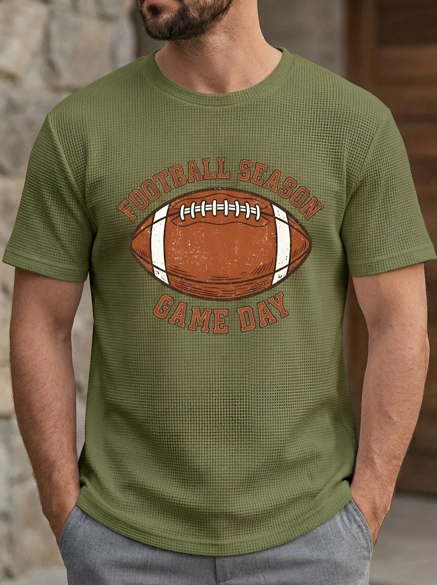 Men's Football Season Game Day American Football Printed T-Shirt