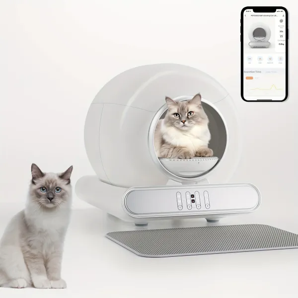 High-Tech Self-Cleaning Cat Litter Box with App Control, Cat Helper for Remote Litter Maintenance