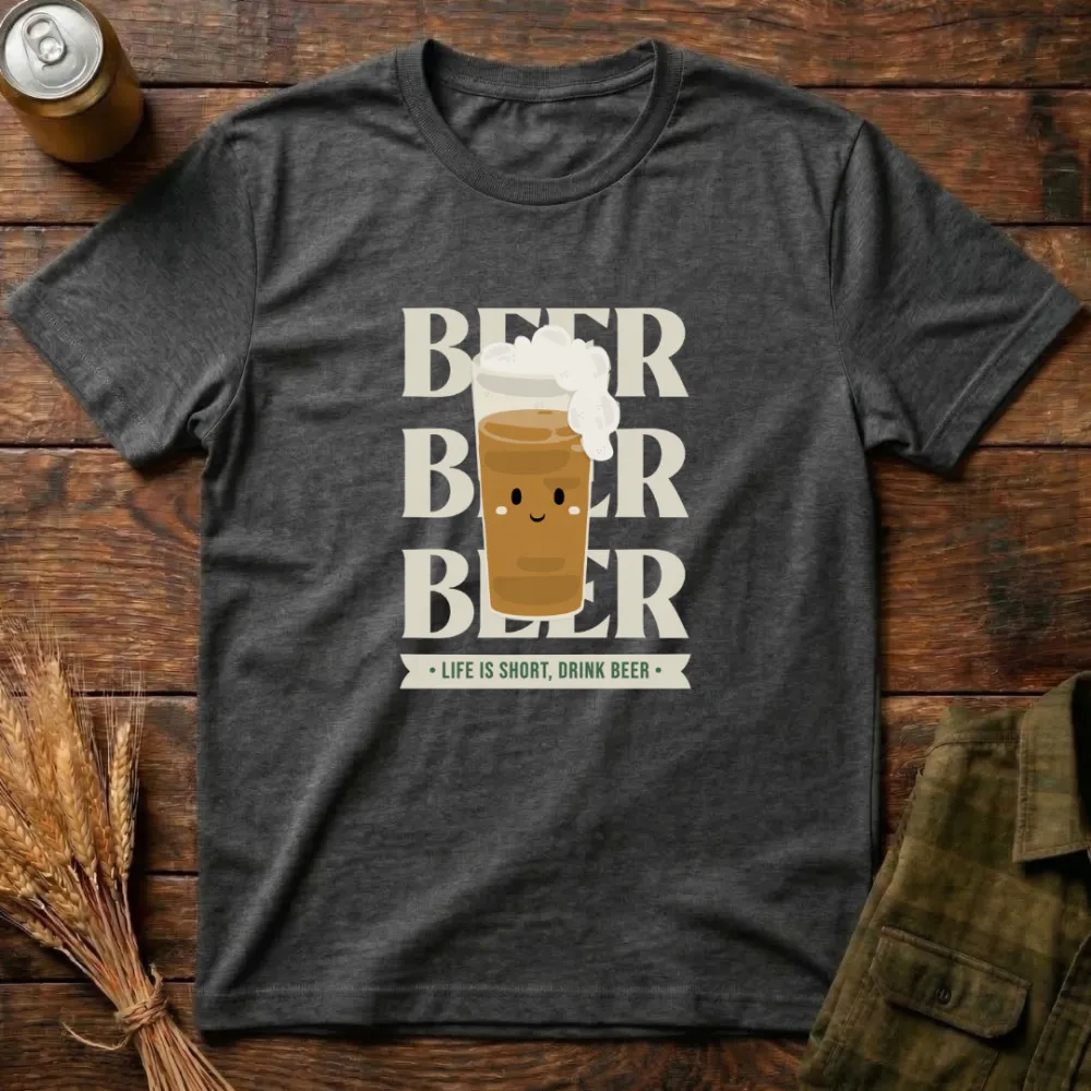 Drink Beer Graphic Cotton T-Shirt