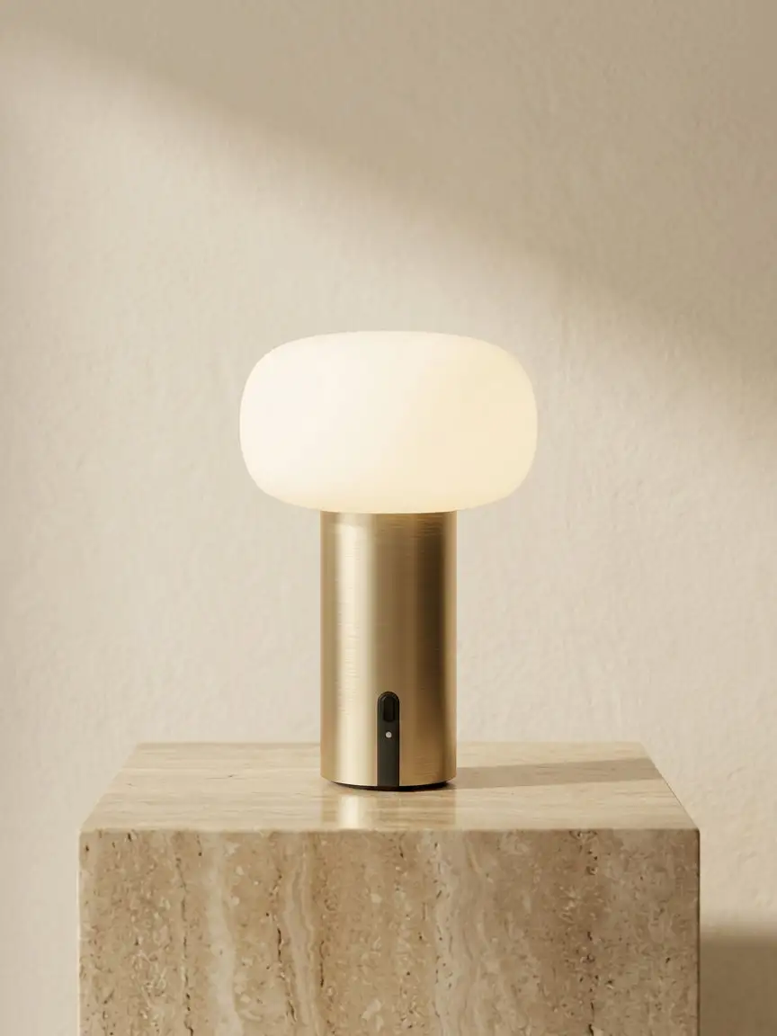 Metal Rechargeable Round Decorative Table Lamp