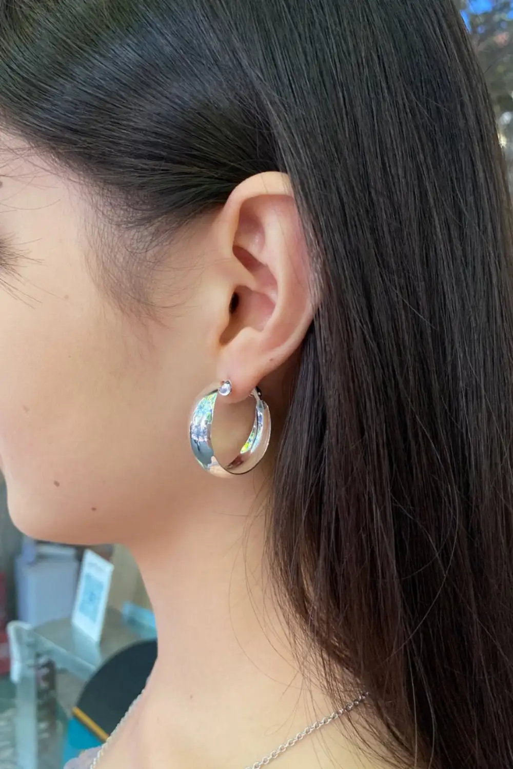 Wide Polished Hoop Earrings