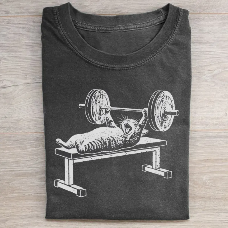 Funny Cat Gym Tee