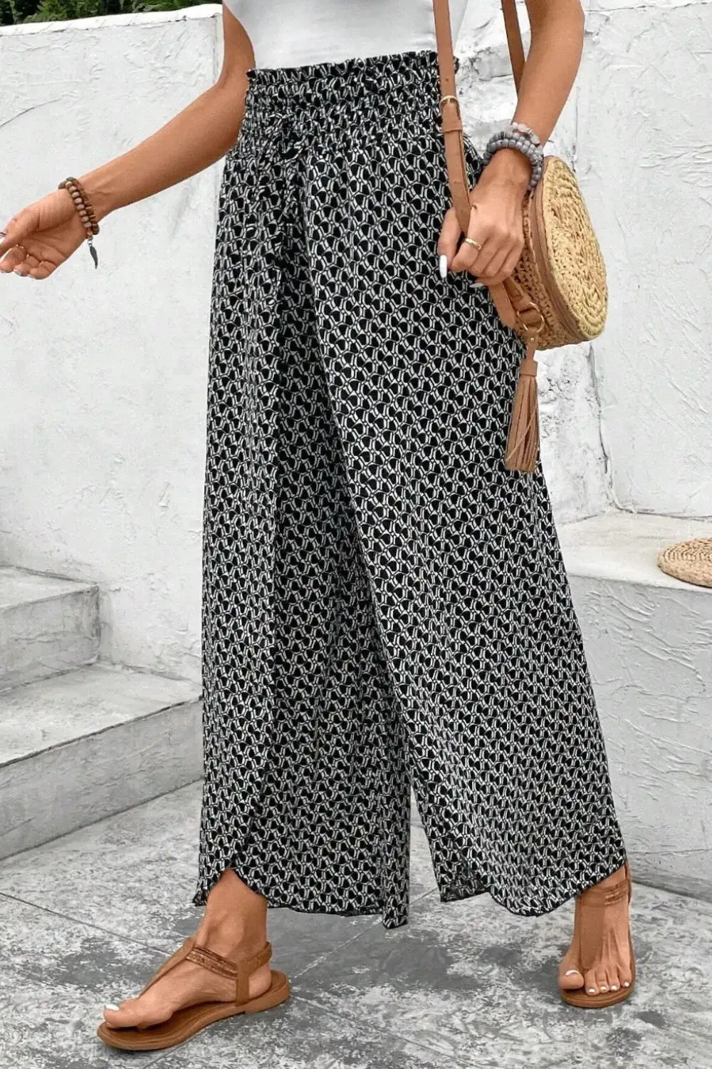 Wide Leg Printed Pants
