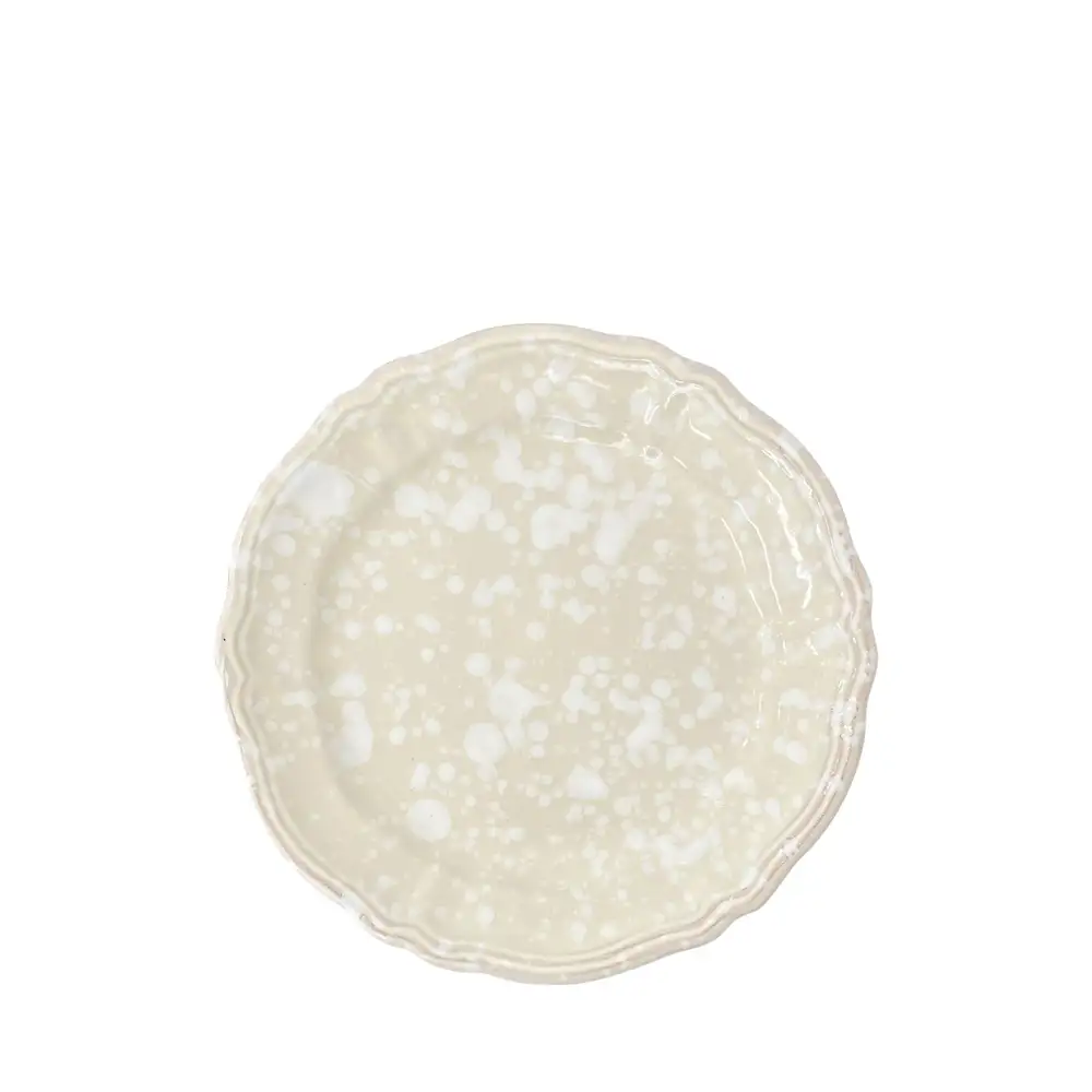 Artisan-Made Scalloped Ceramic Dessert And Side Plate