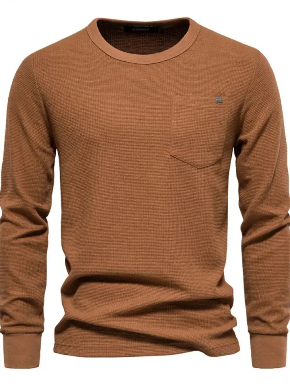 Relaxed Waffle Knit Crew Neck Tee