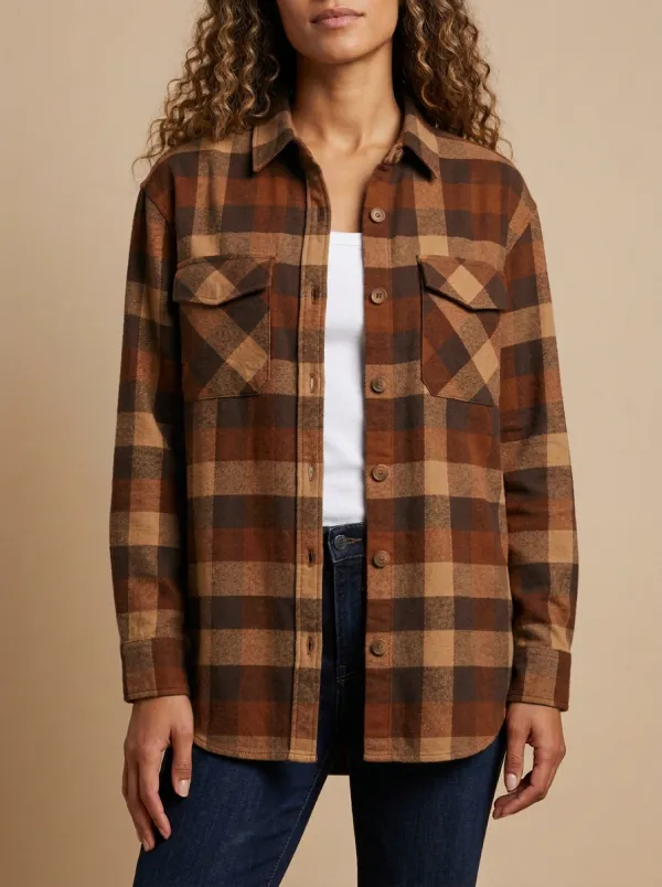 Relaxed Plaid Flannel Plaid Long-Sleeve Shirt