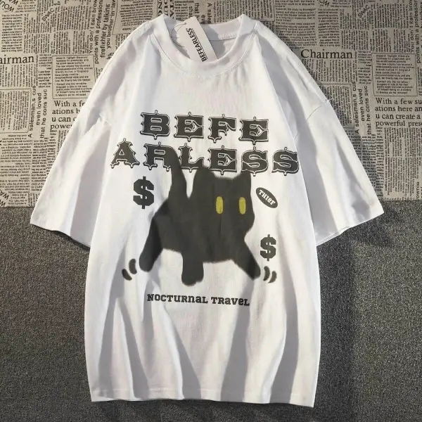 Cat Fearless Graphic T-Shirt